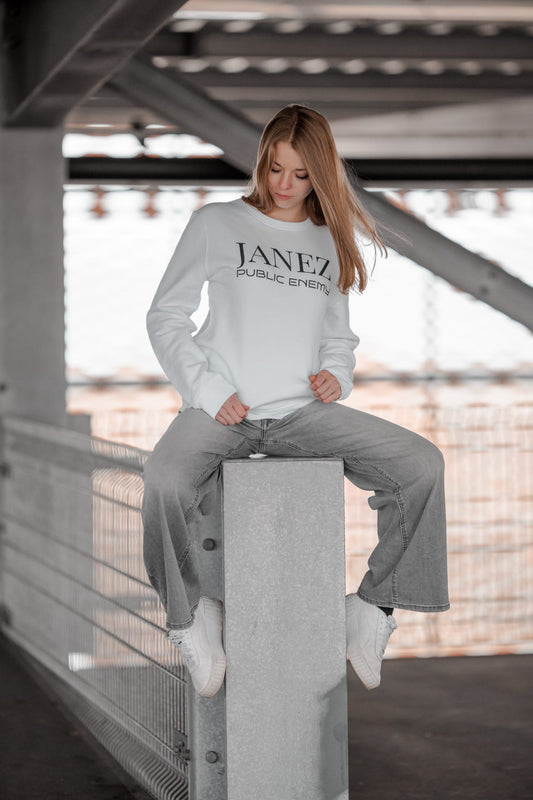 Sweatshirt Crewneck "Public Enemy" weiss