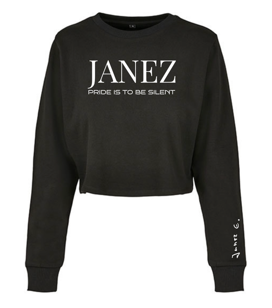 Crop Sweatshirt "Pride Is To Be Silent" schwarz