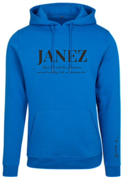 Heavy Hoodie "Hau ab mit der Kamera" blau