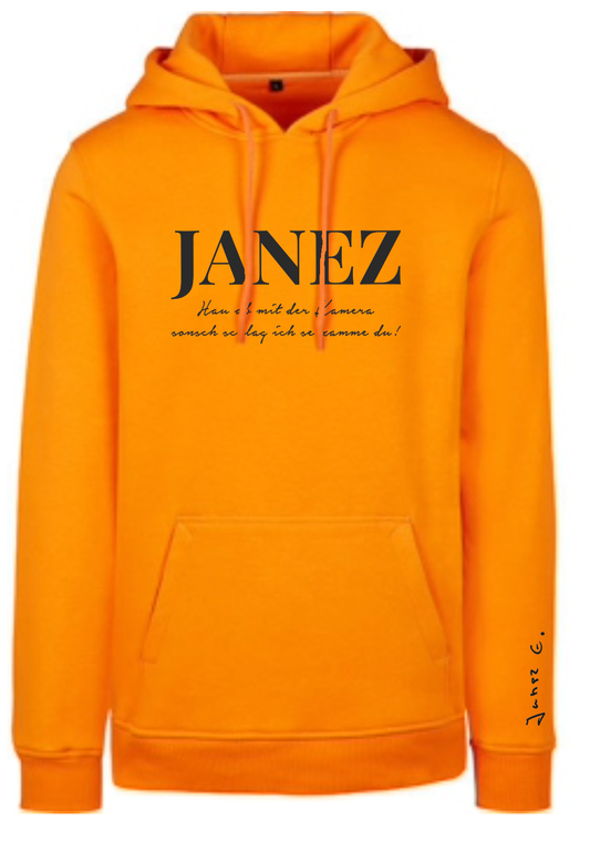 Heavy Hoodie "Hau ab mit der Kamera" orange