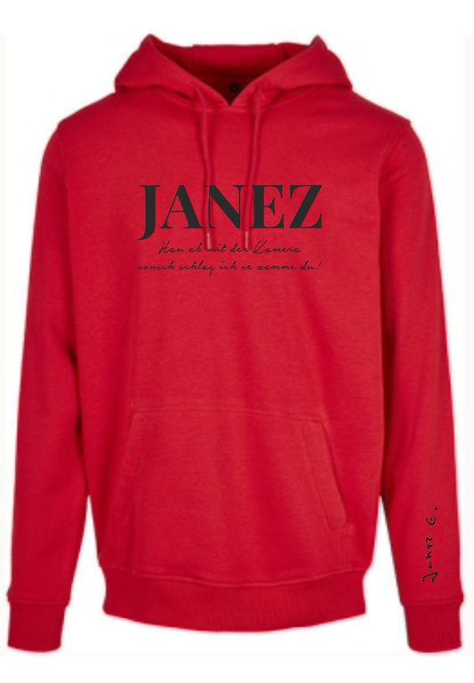 Heavy Hoodie "Hau ab mit der Kamera" rot