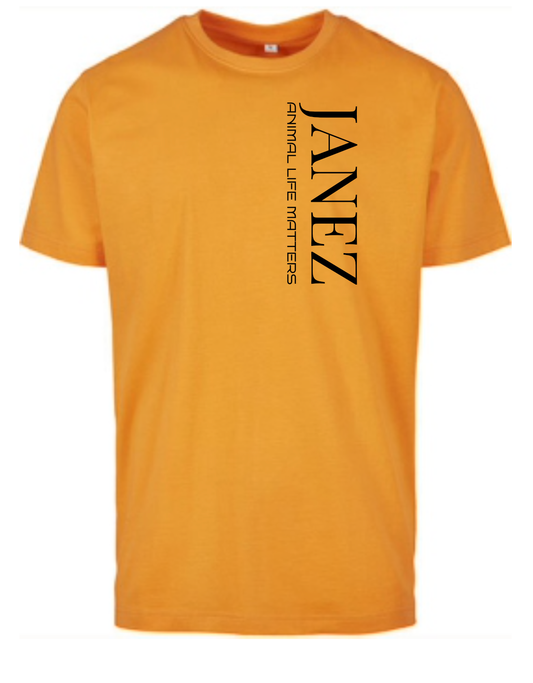 Round Neck T-Shirt "Animal Life Matters" Vertikal orange