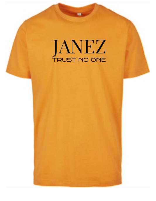 Round Neck T-Shirt "Trust No One" orange