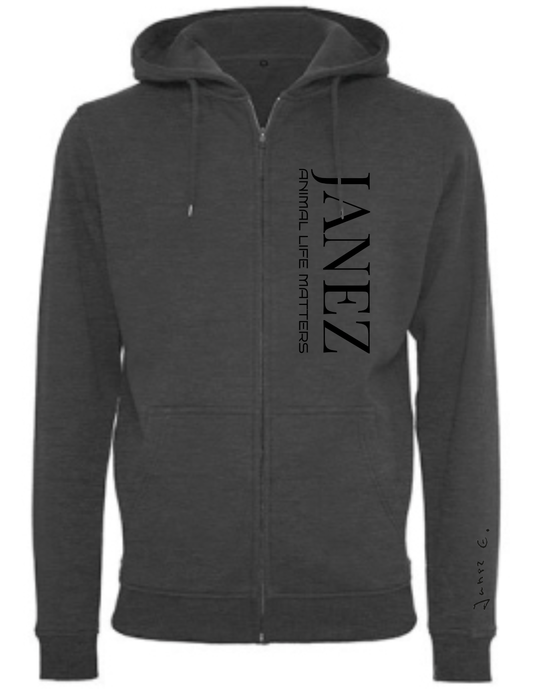 Heavy Zip-Hoodie "Animal Life Matters" grau